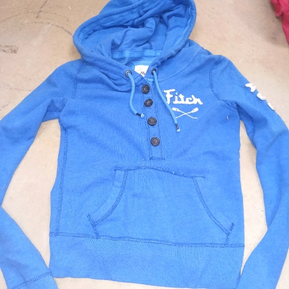 ABERCROMBIE & FITCH WOMENS LADIES SMALL S SM VINTAGE HOODIE TOP SWEATSHIRT LOGO - Picture 1 of 3